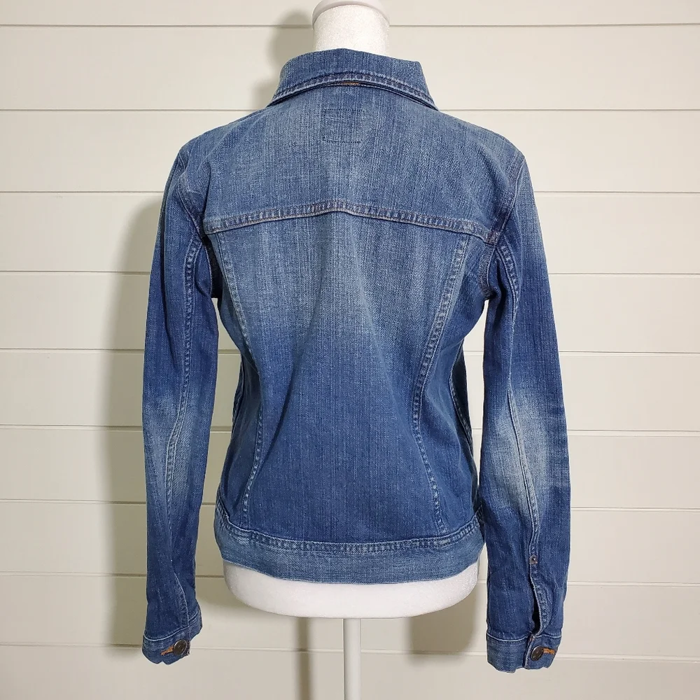J. Crew Womens Classic Denim Jean Button Front Jacket Size XS‎
